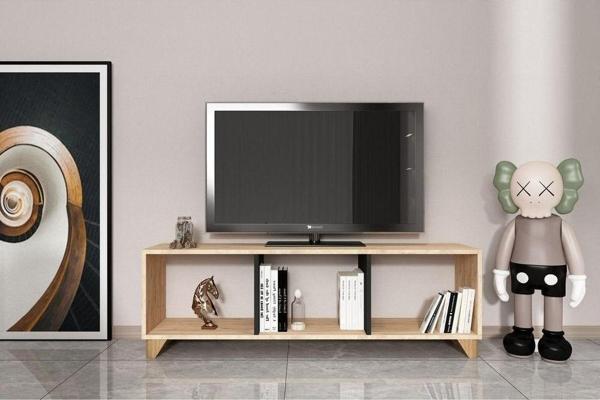 Esyah Tv Ünitesi Modern Tv Sehpası - Atlantikçam & Antrasit Detaylı - Image 1