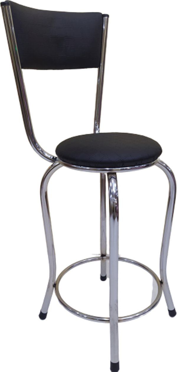 Sandalye 13992 BAR Yüksek Model SİYAH Sunideri döşem Metal Çelik nikelaj Elyapı - Image 1