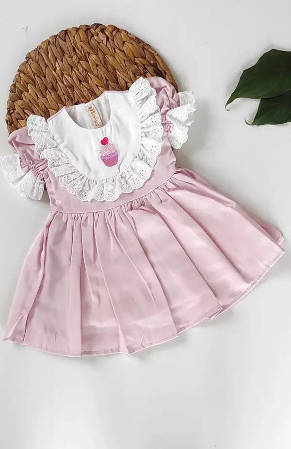 Yazlık Elbise Kısa Kollu Tüllü Tütü Astarlı Kız Çocuk Elbise Bebek Giyim Kız Bebek Elbise ELBYSATEN - Image 1