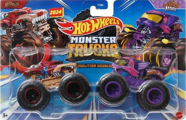 Hot Wheels Monster Trucks 1:64 Güçlü İkili Arabalar HOTWEILER - SCRATCH ATTACK FYJ64-HWN66 - Image 1