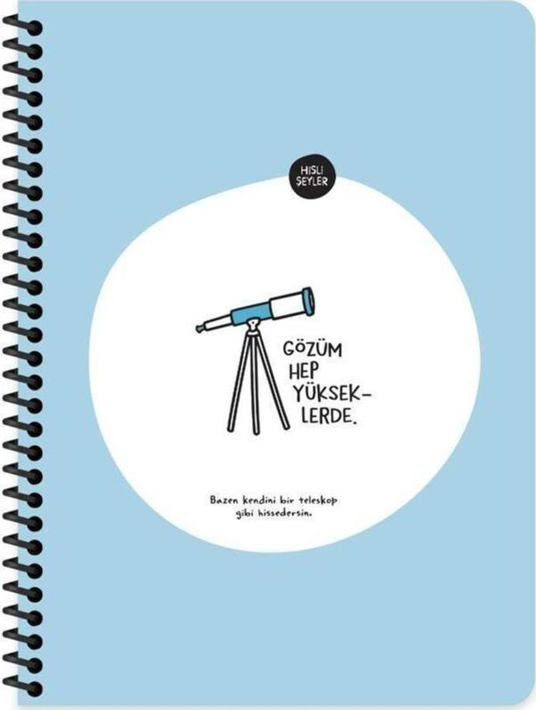 Keskin Color Hisli Şeyler Stickerli Not Defteri Gözüm Yükseklerde 16,5X22,5 Cm 80 Yaprak Çizgili 500528-99 - Image 1