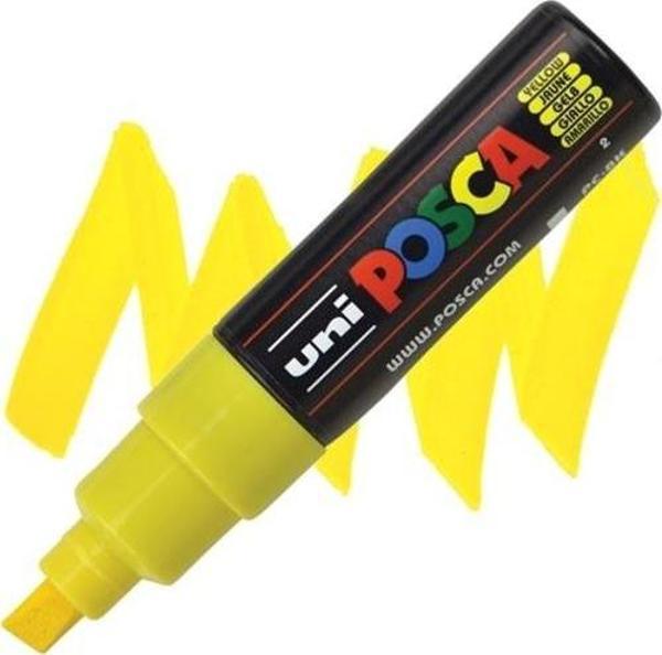Uni-Ball Posca Su Bazlı Boyama Kalemi 8.0 Poster Markörü 8.0 Mm Sarı pc-8k (6 Lı Paket) - Image 1