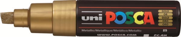 Uni-Ball Posca Su Bazlı Boyama Kalemi 8.0 Poster Markörü 8.0 Mm Altın pc-8k (6 Lı Paket) - Image 1