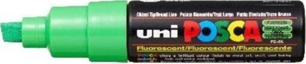 Uni-Ball Posca Su Bazlı Boyama Kalemi 8.0 Poster Markörü 8.0 Mm Fosforlu Yeşil pc-8k (6 Lı Paket) - Image 1