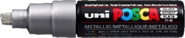 Uni-Ball Posca Su Bazlı Boyama Kalemi 8.0 Poster Markörü 8.0 Mm Gümüş pc-8k (6 Lı Paket) - Image 1