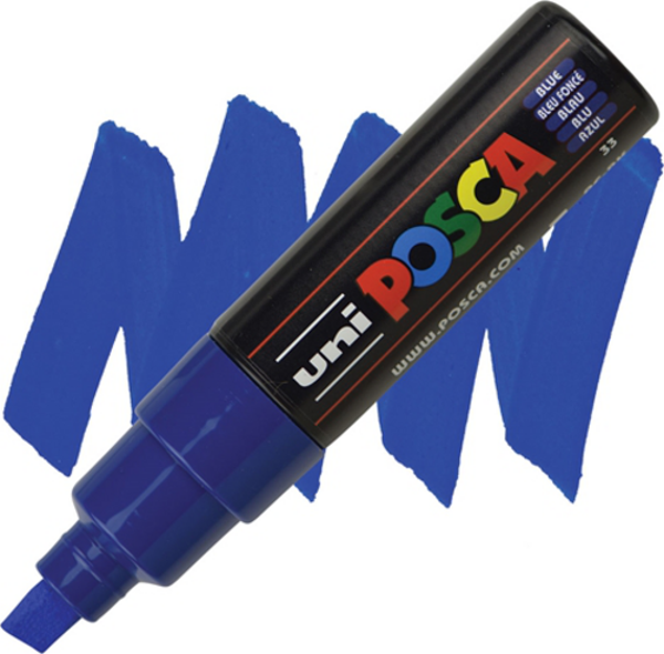 Uni-Ball Posca Su Bazlı Boyama Kalemi 8.0 Poster Markörü 8.0 Mm Mavi pc-8k (6 Lı Paket) - Image 1