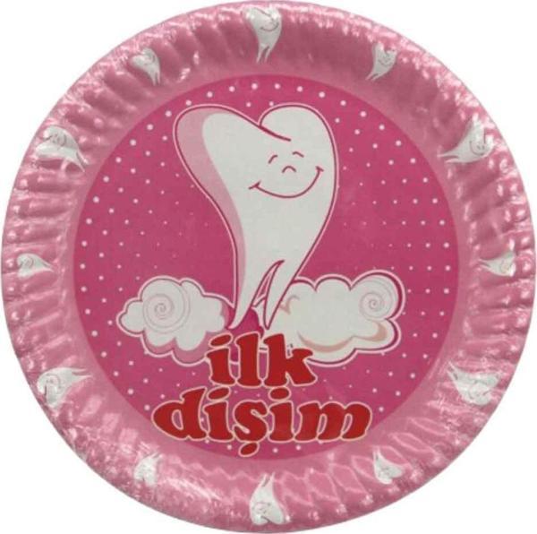 Kullan At Karton Tabak ilk Dişim 10 Adet Pembe - Image 1