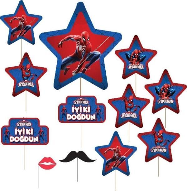 Spider Man Örümcek Adam Doğum Günü Konuşma Balonu 12 Adet - Image 1