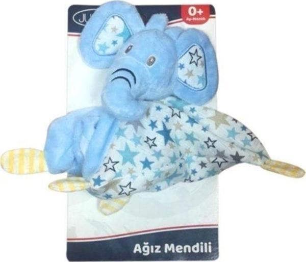 Jusso Toys Peluşlu Ağız Mendili - Mavi Fil - Image 1