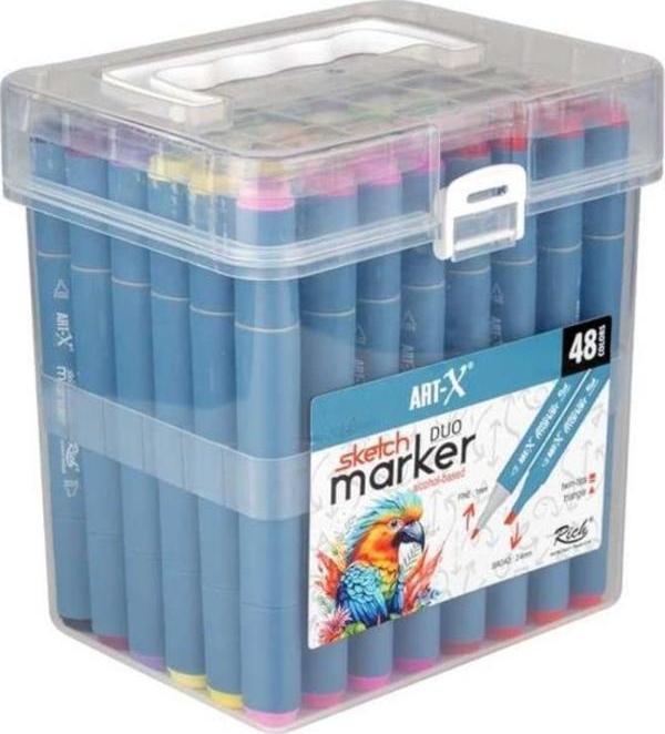 Rich Art X Sketch Marker Duo Çift Uçlu Marker Kalem 48 Renk Set 18049 - Image 1