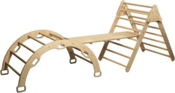Kidoppo Pikler Tırmanma Seti Montessori Set (Üçgen-Kemer-Merdiven Rampa) Aktivite Merkezi - Image 1