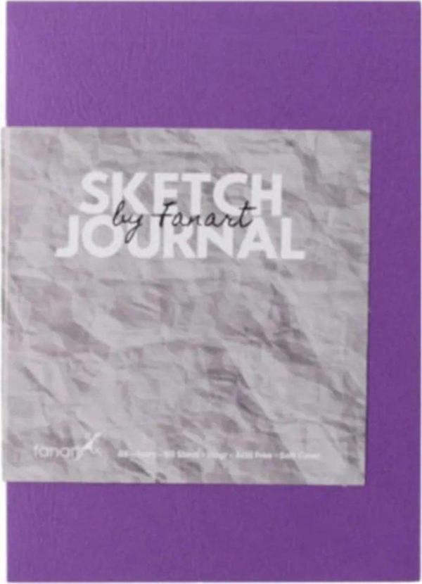 Fanart Sketch Journal Ivory Kağıt Eskiz Çizim Defteri Mor Kapak A6 110 Gr 60 Yp. - Image 1