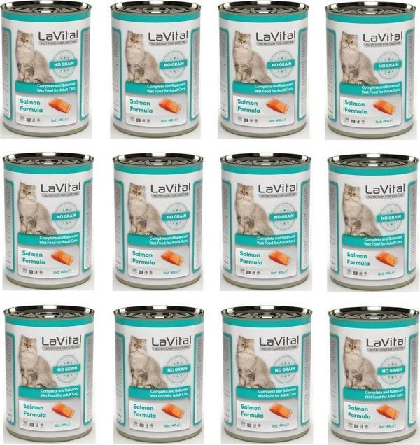 LaVital Tahılsız Somonlu Kedi Konservesi 400 Gr. x 12 Adet - Image 1