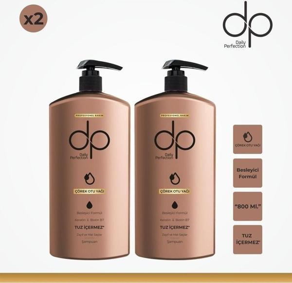 Dp Daily Perfection Tuzsuz Şampuan 800 Ml Çörekotu Yağı (2'Li Paket) - Image 1
