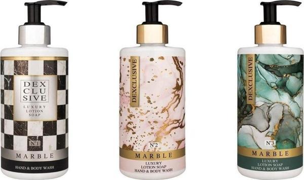 Dexclusıve Luxury Banyo Konsepti Losyonlu Sıvı Sabun 400 Ml. - Marble Series 3'Lü - Image 1