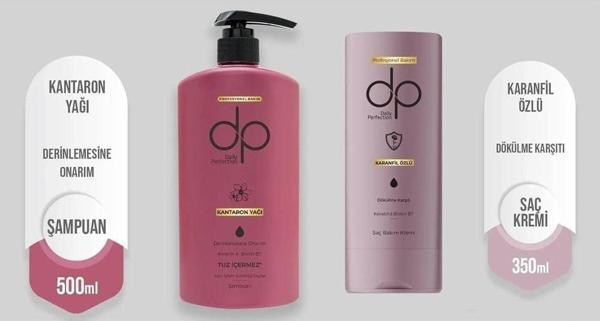 Dp Daily Perfection Kantaron Yağı Tuzsuz Şampuan 500 Ml+Karanfil Özlü Saç Bakım Kremi 350 Ml - Image 1