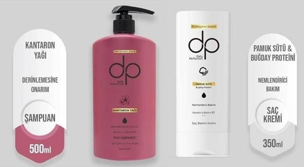 Dp Daily Perfection Kantaron Yağı Tuzsuz Şampuan 500 Ml+Pamuk Sütü Buğday Proteini Saç Kremi 350 Ml - Image 1