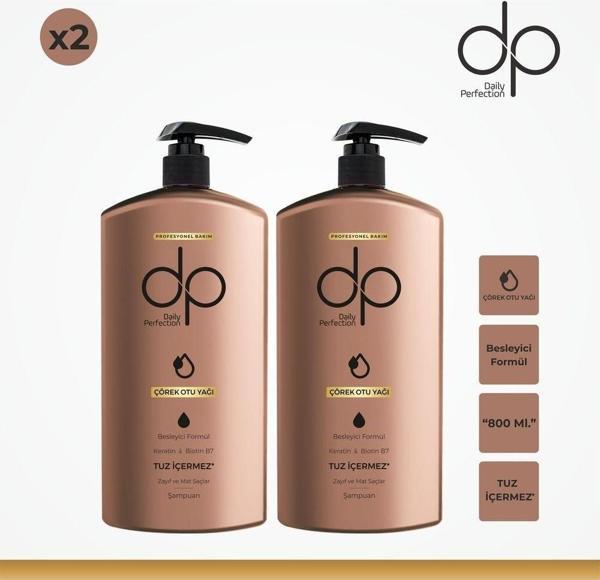 Dp Daily Perfection Tuzsuz Çörekotu Yağı Şampuan 2 Adet 800 Ml - Image 1