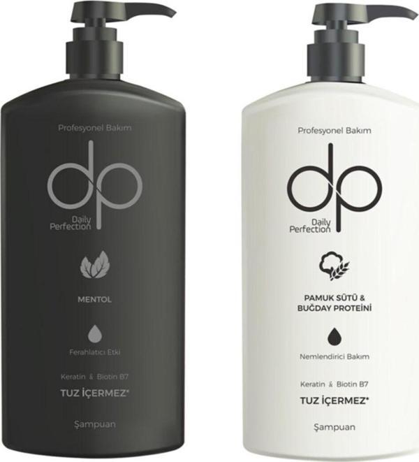 Dp Daily Perfection 1 Adet Pamuk Sütü Buğday Proteini 500 Ml 1 Adet Mentol 500Ml Şampuan 2'Li Set - Image 1