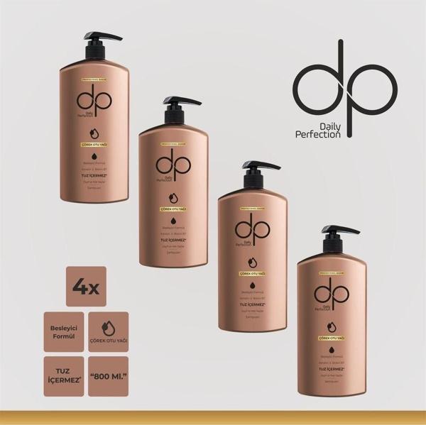 Dp Daily Perfection Çörek Otlu Tuzsuz Şampuan 800 Ml 4 Adet - Image 1