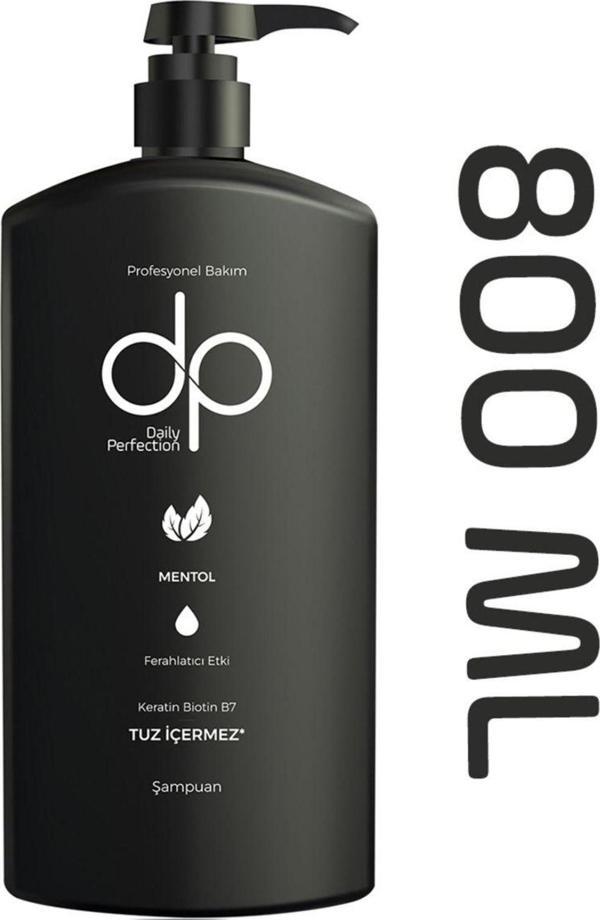 Dp Daily Perfection Mentol Ferahlatıcı Etki Tuzsuz Şampuan 800 Ml 2 Adet - Image 1