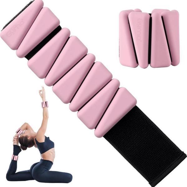 Gymo Pro Series Ayarlanabilir Silikon Bilek Ağırlığı 2x500gr Üçgen Pembe - Image 1
