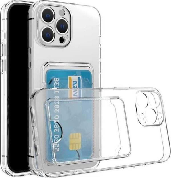 Apple iPhone 13 Pro Max Kılıf Kartlıklı Şeffaf Zore Setra Clear Silikon Kapak - Image 1