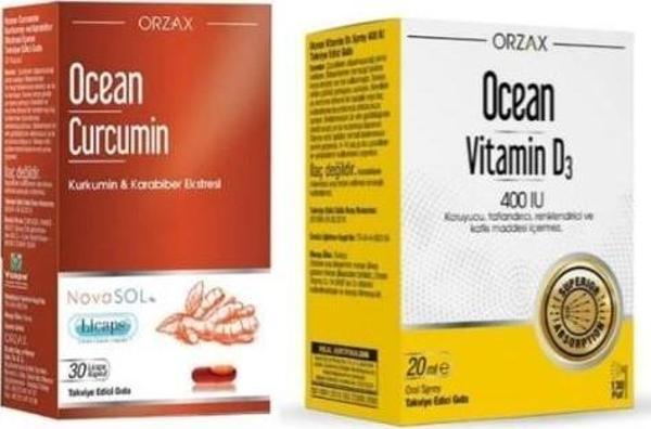 Ocean Curcumin 30 Kapsül + Vitamin D3 400 Iu 20ml Ikili Set - Image 1