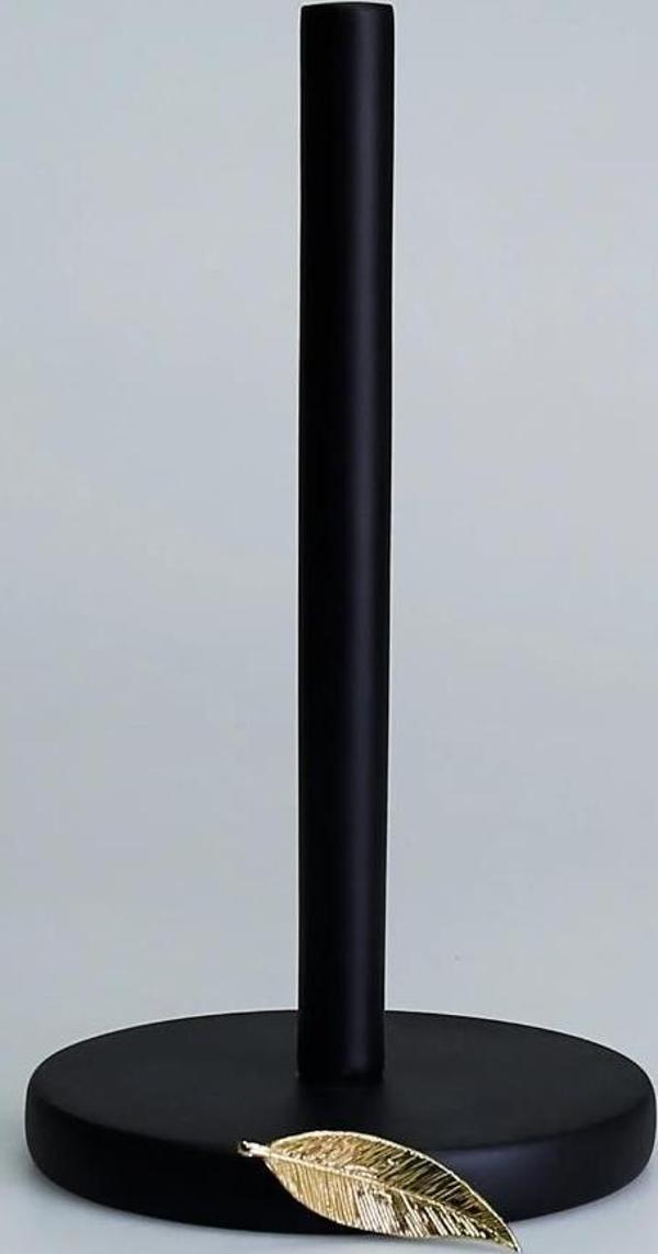 Selim Dekor Leaf Kağıt Havluluk Siyah-Altın - Image 1