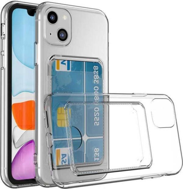 Apple iPhone 14 Plus Kılıf Kartlıklı Şeffaf Zore Setra Clear Silikon Kapak - Image 1