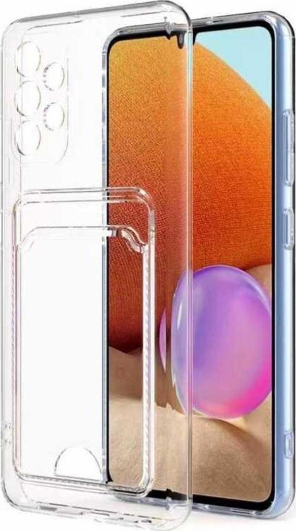 Galaxy A73 Kılıf Kartlıklı Şeffaf Zore Setra Clear Silikon Kapak - Image 1