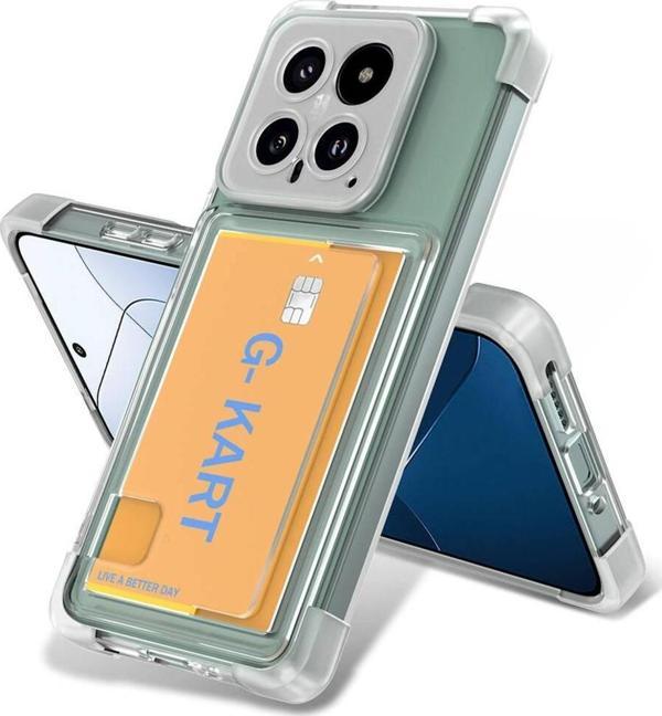 Xiaomi Mi 14 Kılıf Airbag Tasarımlı Şeffaf Kartlıklı Zore G-Kart Kapak - Image 1