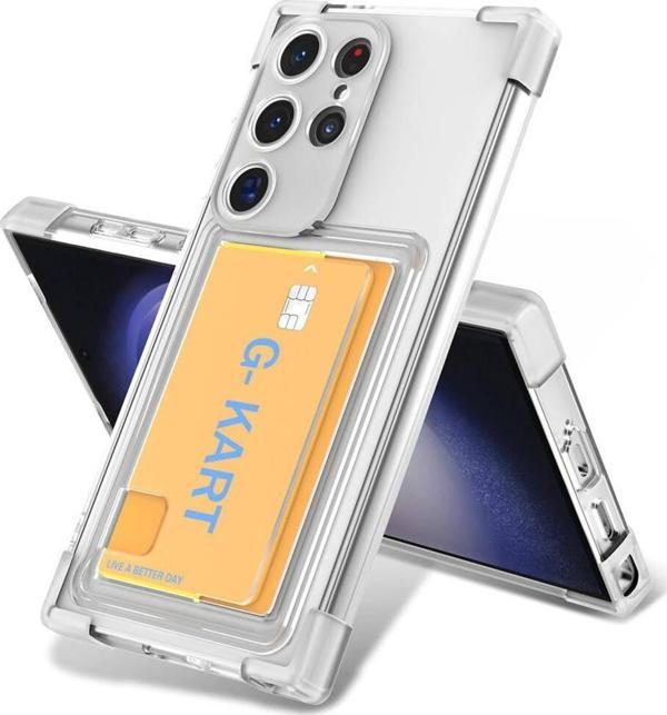 Galaxy S24 Ultra Kılıf Airbag Tasarımlı Şeffaf Kartlıklı Zore G-Kart Kapak - Image 1