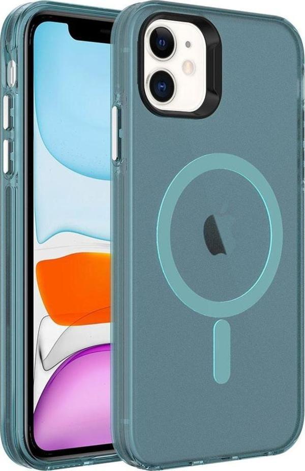 Apple iPhone 11 Kılıf Zore Magsafe Şarj Özellikli Buzlu Transparan C-Pro Sert Kapak - Image 1