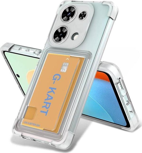 Xiaomi Redmi Note 13 Pro 4G Kılıf Airbag Tasarımlı Şeffaf Kartlıklı Zore G-Kart Kapak - Image 1