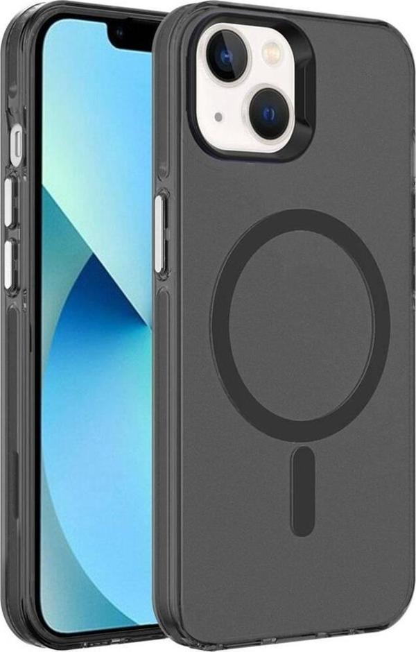 Apple iPhone 15 Plus Kılıf Zore Magsafe Şarj Özellikli Buzlu Transparan C-Pro Sert Kapak - Image 1