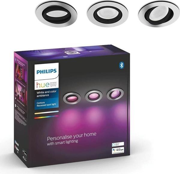 Philips Hue  WCA Centura Akıllı Gömme 3'lü Spot 3x5.7W (Alüminyum) - Image 1