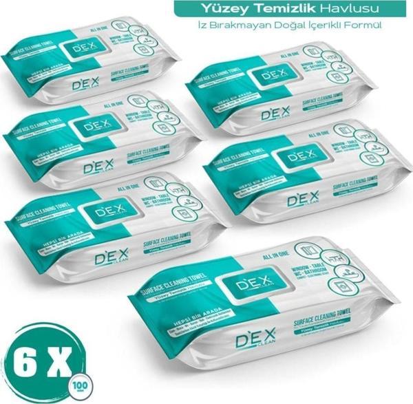 Dex Clean Yüzey Temizlik Havlusu 100'Lü 6'Lı Paket - Image 1