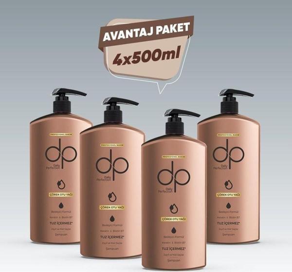 Dp Daily Perfection Çörek Otu Yağı Şampuan 4 Adet 500 Ml - Image 1