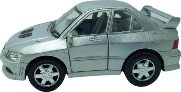 10 cm. Çek Bırak Gri Mıtsubıshı Evolution Diecast Araba   - Image 1