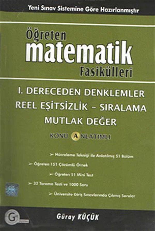 1.Dereceden Denklemler Reel Eşitsizlik-Sıralama Mutfak Değer / Konu Anlatımlı / Öğreten Matematik Fasikülleri - Gür Yayınları - Image 1