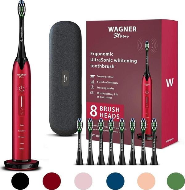 Wagner Stern Basınç Sensörlü Ultrasonik Beyazlatıcı Diş Fırçası - Bordo - Image 1