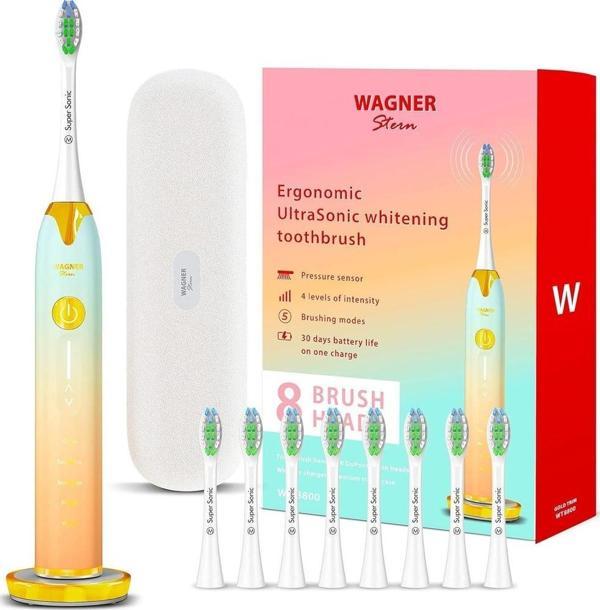 Wagner Stern Basınç Sensörlü Ultrasonik Beyazlatıcı Diş Fırçası - Şeftali-Mavi - Image 1