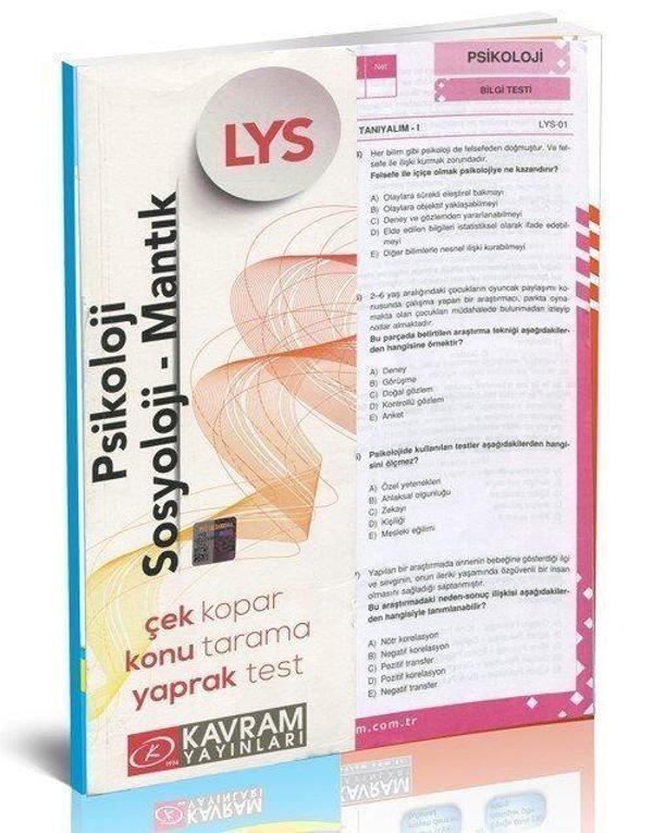 LYS Psikoloji Sosyoloji Mantık Yaprak Testi - Kavram Yayınları - Image 1