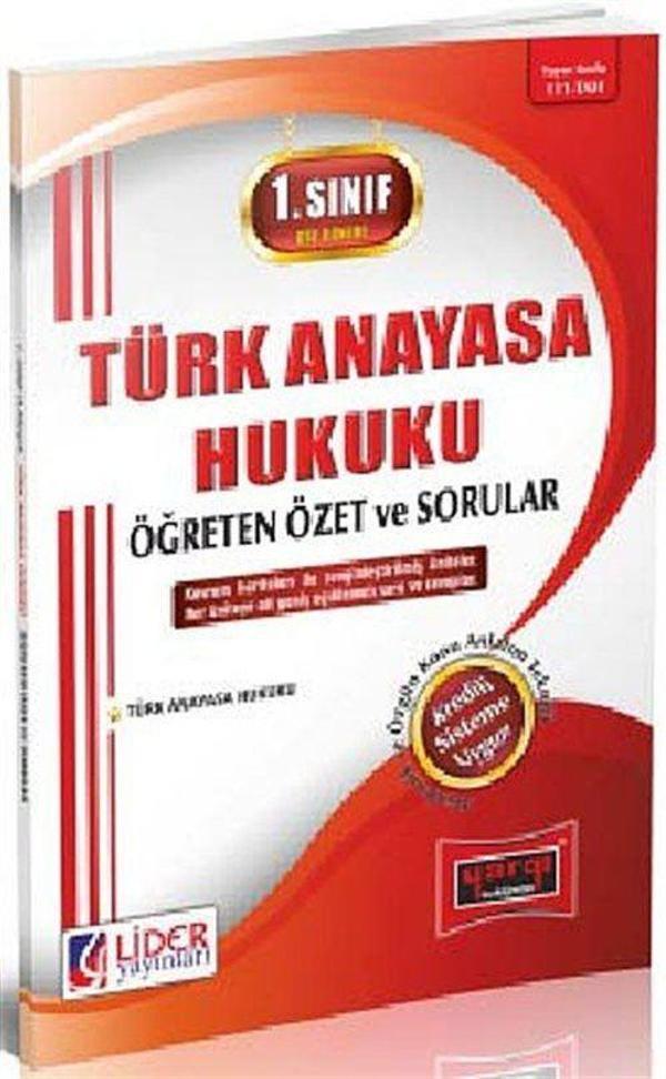 1. Sınıf 1. Yarıyıl Güz Dönemi Türk Anayasa Hukuku Öğreten Özet ve Sorular (Kod:AF-111-TAH) - Lider Yayınları - Image 1