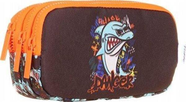Kaukko Kıds 3 Bölmeli Kalem Çantası (cube Shark) - Image 1