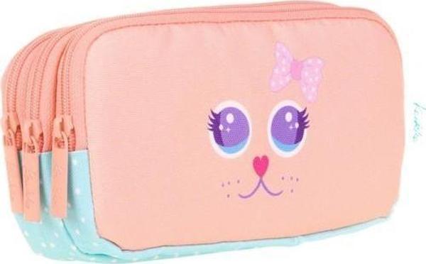 Kaukko Kıds 3 Bölmeli Kalem Çantası (cute Face Cat) - Image 1