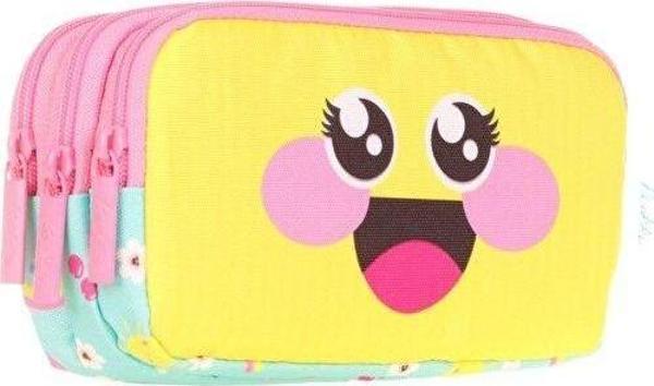 Kaukko Kıds 3 Bölmeli Kalem Çantası (cute Face Daısy) - Image 1