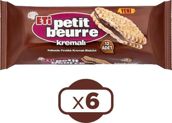 Eti Kakaolu Fındık Kremalı Petibör Bisküvi 270 gr x 6 Adet - Image 1