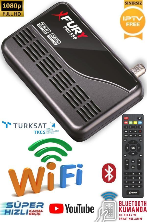 Fury Çanaklı Çanaksız Wi-fi Dahil Full Hd Sınırsız İnternet TV Uydu Alıcısı - Image 1